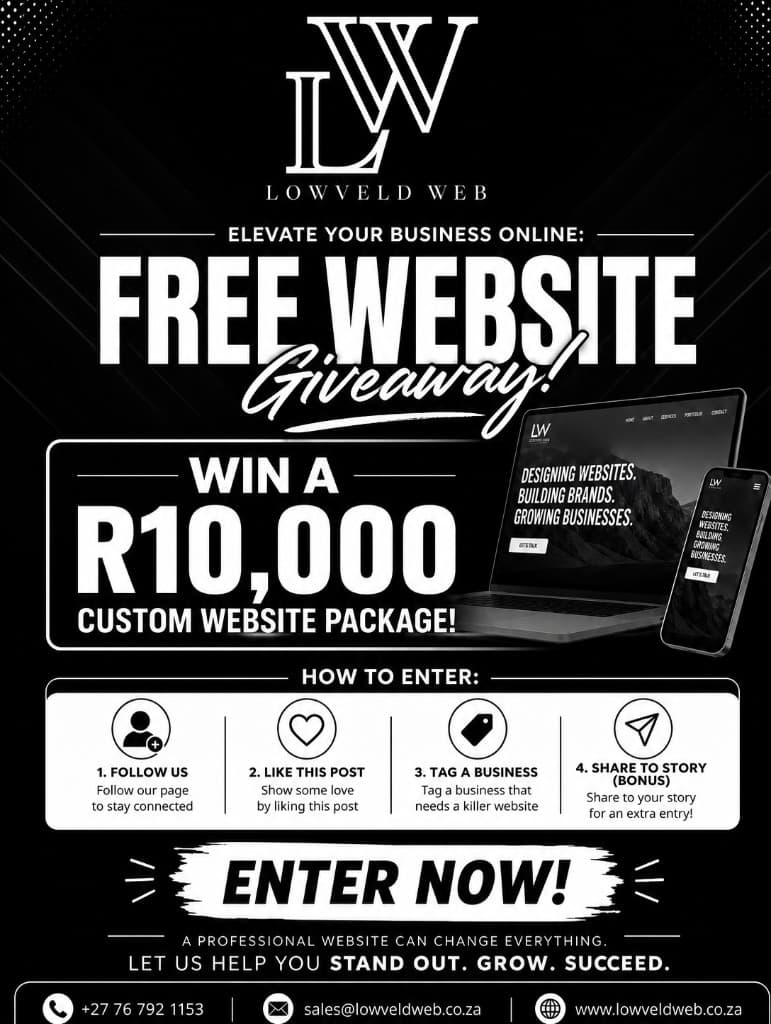 Free Website Giveaway — Win R10,000 custom website package